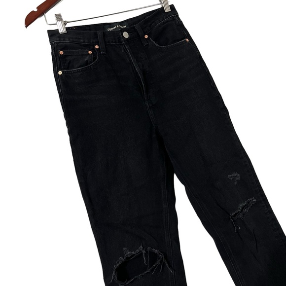 ARITZIA Denim Forum The Bonet High Rise Loose Black Ripped Destroyed Jeans - Picture 7 of 9